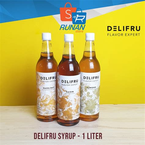 Jual Delifru Syrup 1L Sirup Delifru Rasa Raisin Hazelnut Almond 1000 Ml