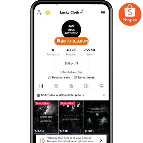 Jual AKUN TIKTOK 43K FOLLOWERS EX KONTEN QUOTES Shopee Indonesia