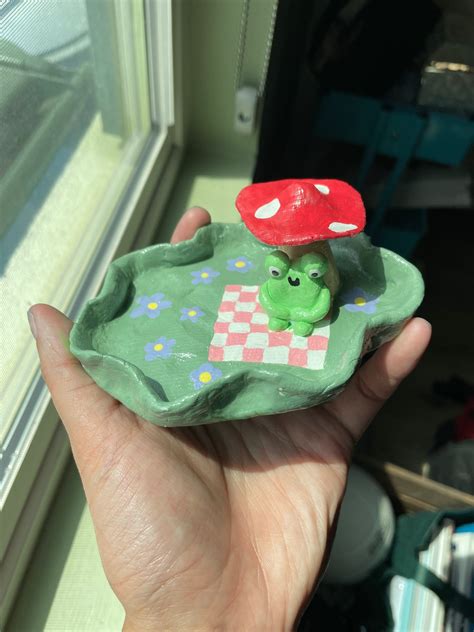 Frog Clay Trinket Jewelry Dish Etsy