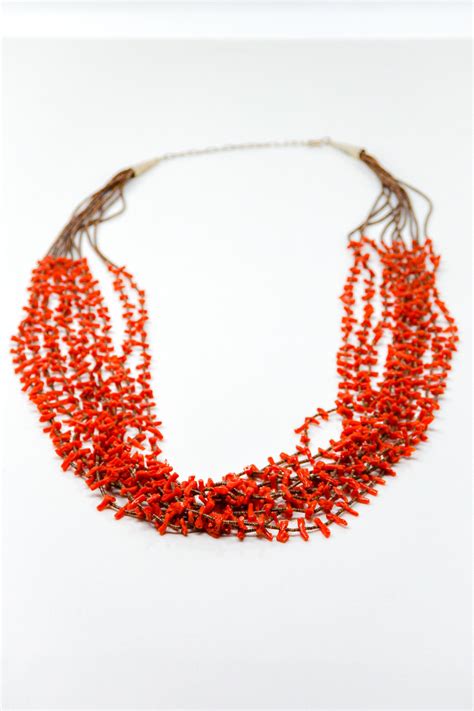 Natural Mediterranean Red Coral Beaded Necklace T For Etsy In 2021