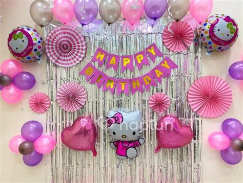 Hello Kitty Birthday Theme Decoration For Girls At Home