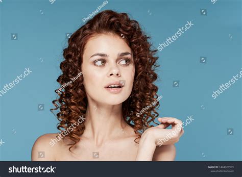 Woman Naked Shoulders Curly Hair Charm Stock Photo 1444023959 Shutterstock