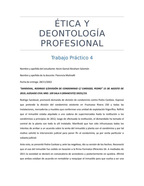 Tp Tica Y Deontolog A Profesional Siglo Studocu