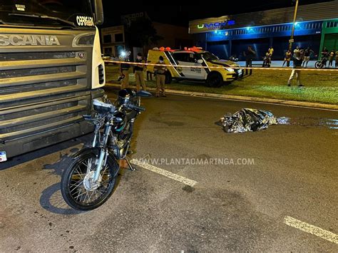 Motociclista morre ao bater em carreta estacionada em Maringá Plantão