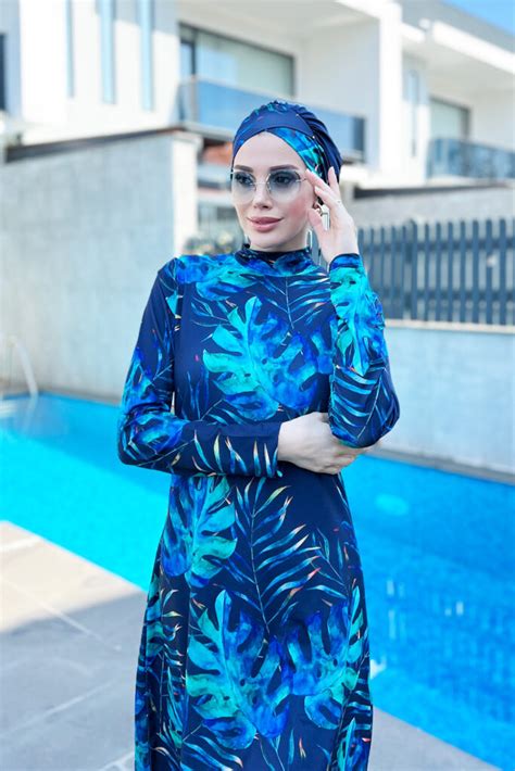 Lira Full Coverage Hijab Swimsuit Tropical Burkini Remsa