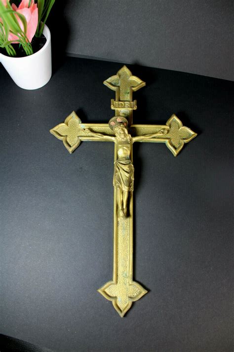 Antique French Bronze Crucifix Ff Antiques