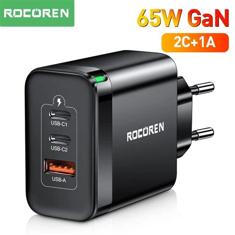 Rocoren GaN cargador USB tipo C carga rápida QC 4 0 3 0 USBC PD