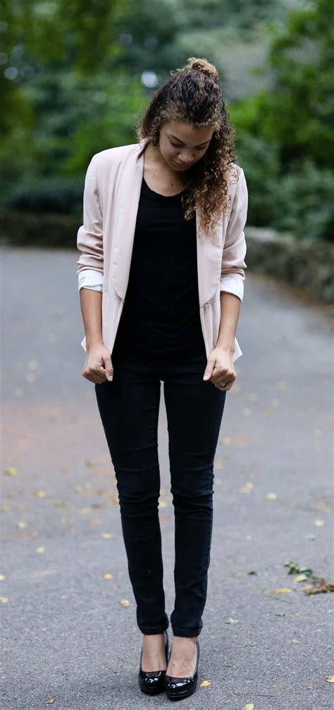 How To Wear A Light Pink Blazer Blush Blazer Outfit Ideas My Chic