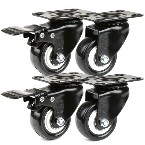 Hands 4 Castor Wheels Heavy Duty 200kg 50mm Pu Rubber Swivel Trolley