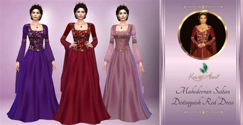 Mahidevran Sultan Distinguish Red Dress In 2023 Red Dress Sims 4