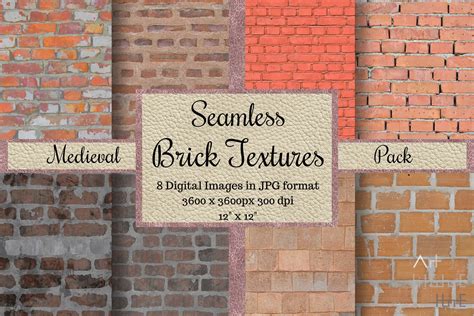 Seamless Brick Textures Medieval Pack Graphic By Arthitecture Home · Creative Fabrica