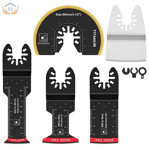 Pcs Oscillating Saw Blades Set Titanium Plated Bi Metal Oscillating