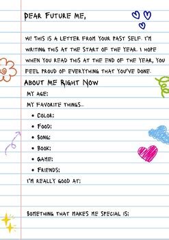 Letter to Future Self Template - BACK TO SCHOOL Goal Setting & Self-Talk