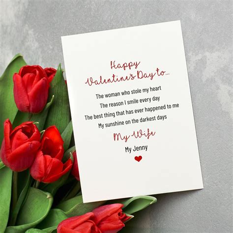 Personalized Wife Happy Valentines Day Card To My Wife Card From