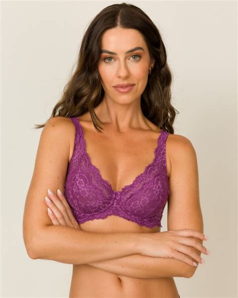 Sutiã Sem Bojo Push Up em Renda New Roxo Jescri Lingerie de qualidade e fabricação própria
