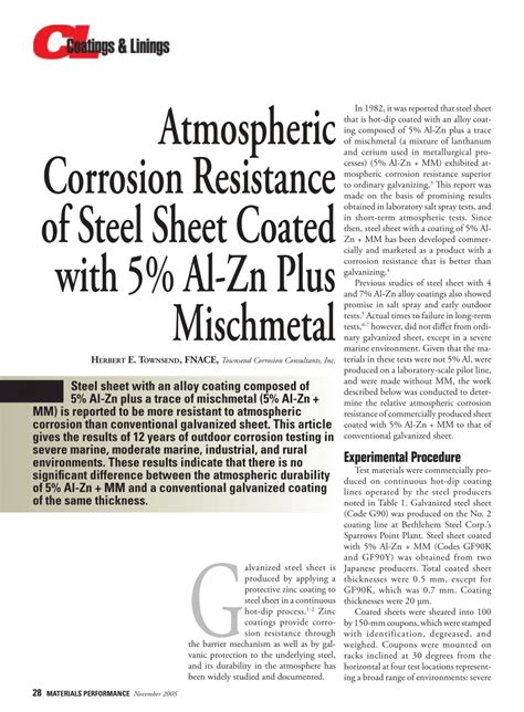 PDF Atmospheric Corrosion Resistance Of Steel Sheet Coated With 5 Al