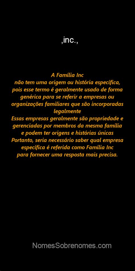 👪 → Qual A História E Origem Do Sobrenome E Família Inc