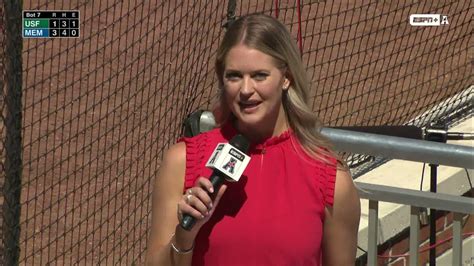 Cassie Carlson Sideline Hits Espn South Florida Vs Memphis Baseball Youtube