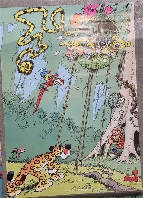 Franquin Affiche Poster Le Marsupilami Et Le Jaguar Para Bd Offsets