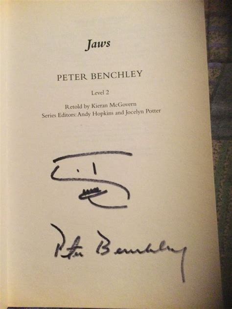 Signed; Peter Benchley - Jaws, with signature and drawing - - Catawiki