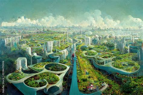 Spectacular Eco Futuristic Cityscape Concept Full With Greenery