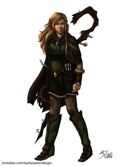 Art Half Elf Druid Commission Dnd