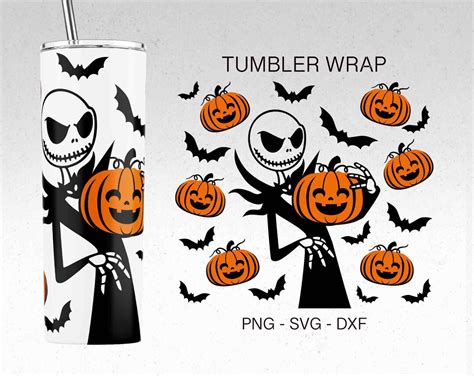 Jack Skellington Tumbler Svg Halloween Sublimation Designs Horror