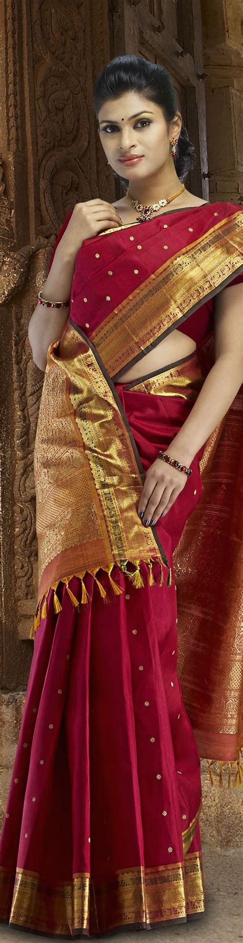 Pure Kancheepuram Kanjeevaram Silk From Nalli Silks Original Pin By