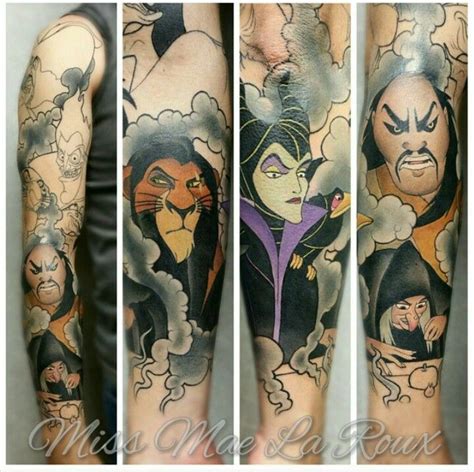 Villains sleeve tattoo | Disney tattoos, Sleeve tattoos, Dream tattoos