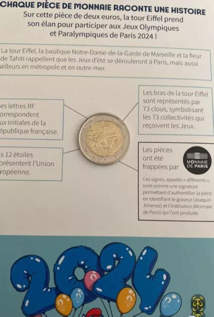 PIECE 2 EUROS Commemorative Jo Paris 2024 Neuve Avec Livret Jeux