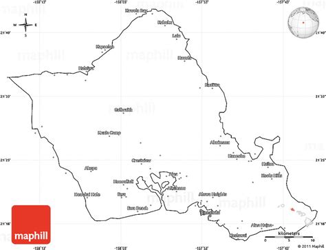 Blank Simple Map of Honolulu County