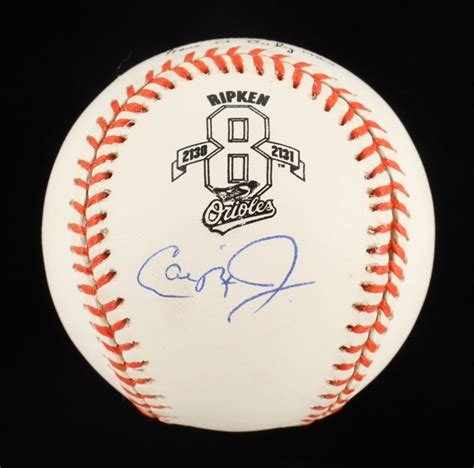 Cal Ripken Jr Signed Oal Commemorative Orioles Baseball With Display