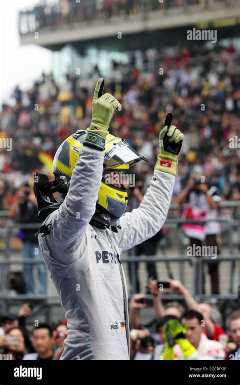 Mercedes Amg F Celebrates In Parc Ferme Hi Res Stock Photography And