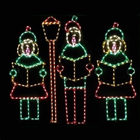 Christmas Outdoor Decorations LED Carolers Scene Wireframe Yard Art