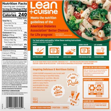 Lean Cuisine Creamy Pasta Primavera Frozen Meal Net Wt 9 34 Oz Kroger