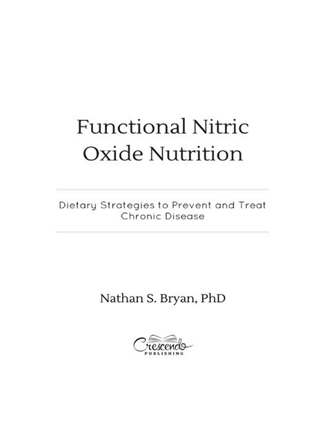 Functional Nitric Oxide Nutrition Pdf Vitamin Endothelium