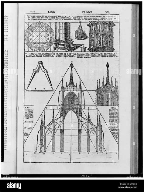 Milan Cathedral Plan Elevation And Architectural Elements From