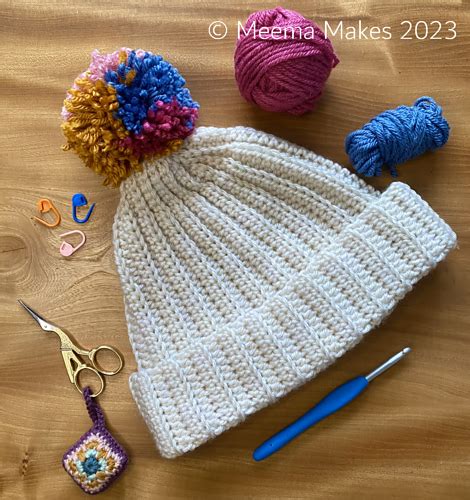 Ravelry Beginner Pompom Hat Pattern By Meema Makes