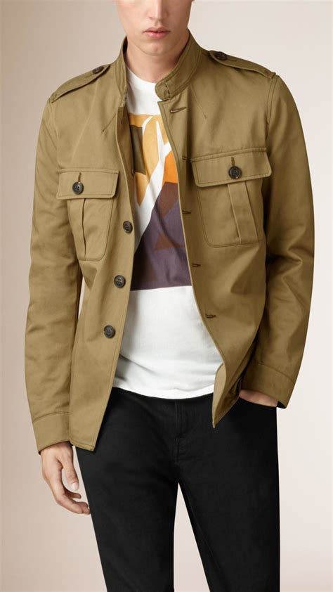 Burberry Cotton Twill Field Jacket In Natural For Men Lyst