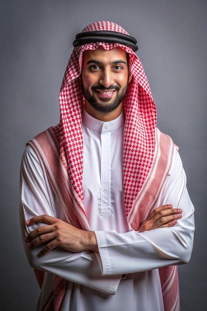 Handsome Arab Middleeastern Saudi Arabian Man With Traditional Saudi