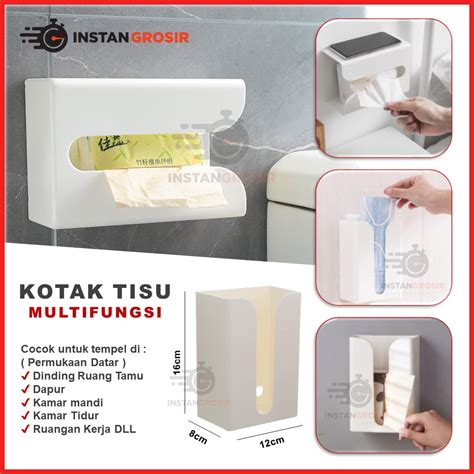 Jual Kotak Tisu Tempel Dinding Wadah Tissue Multifungsi Cocok Untuk