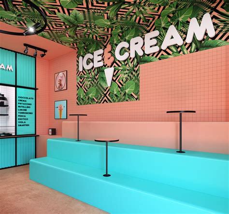 Ice And Cream On Behance Cafe Interior Design Ice Cream Shop Parlour