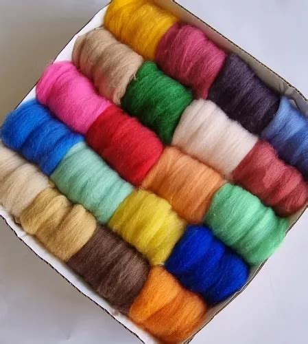 Kit Lã Merino Colorida Para Feltragem 200 Gramas Parcelamento sem juros