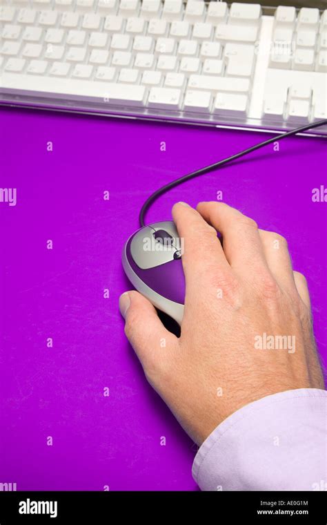 Hand On Computer Mouse Stock Photo Alamy