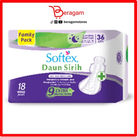 Jual Softex Daun Sirih Pembalut Extra Heavy Flow Wing 36 Cm 18 Pcs