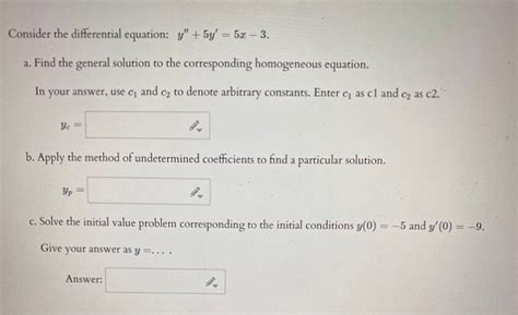 Solved Consider The Differential Equation Y 5y 5x