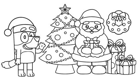 Bluey Christmas Coloring Pages - Coloring Nation