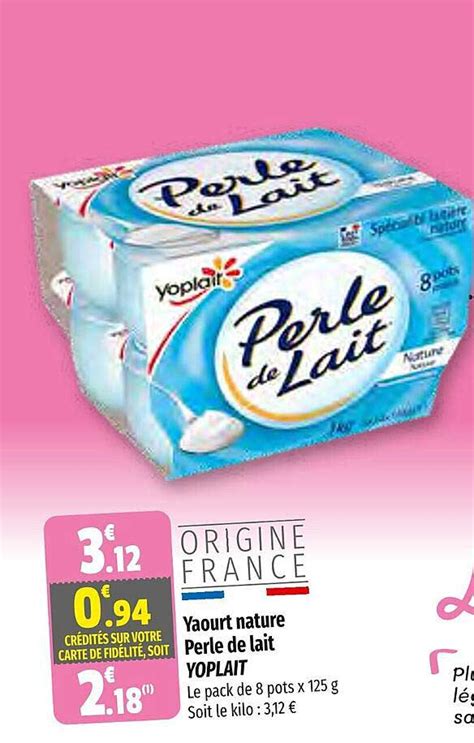 Promo Yaourt Nature Perle De Lait Yoplait chez Coccinelle Supermarché