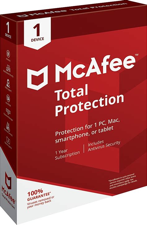 Best Buy McAfee Total Protection 1 Device 1 Year Subscription