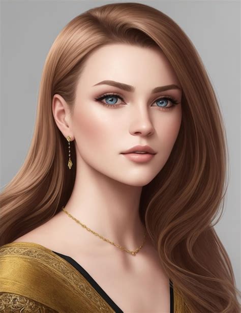 Premium Ai Image A Woman With A Gold Necklace And A Gold Necklace